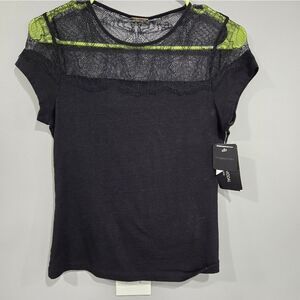 🐢 Magaschoni Micro Modal Lace top. Size Small